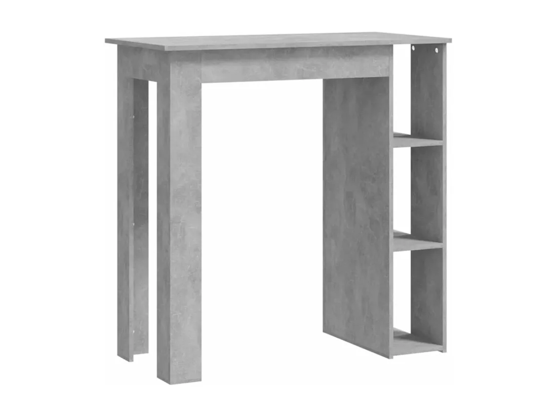 Table de bar avec étagère Gris béton 102x50x103,5 cm Aggloméré