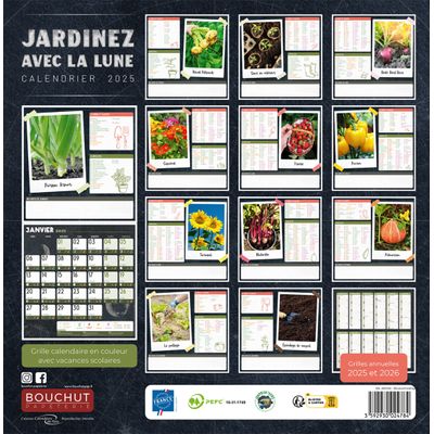 Calendrier illustré BOUCHUT 30 x 30 cm JARDINEZ 70 %