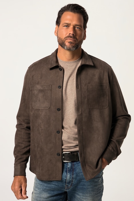 Hemd, Overshirt Flexnamic, Lederoptik, waschbar, Langarm, Kentkragen, bis 8 XL