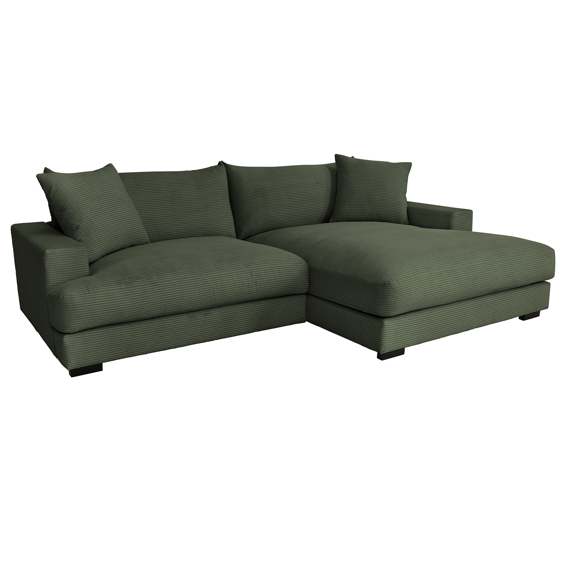 Ecksofa - wintermoss - Cord - Recamiere rechts