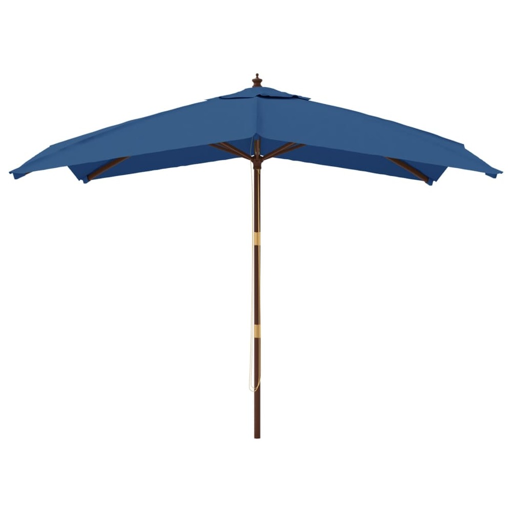 Parasol de jardin avec mât en bois 300 x 300 x 273 cm bleu