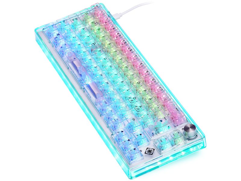DELTACO Gaming-Tastatur GAM-160-T-CH Weiss Mechanische-Tastatur, RGB-Beleuchtung, Hot-Swap-Schalter