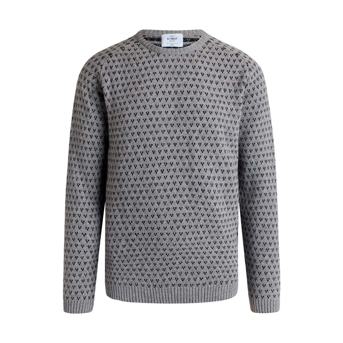 Klitmøller Collective Hugo Knit sweater, herre (Lightgrey Black) - Spejder Sport