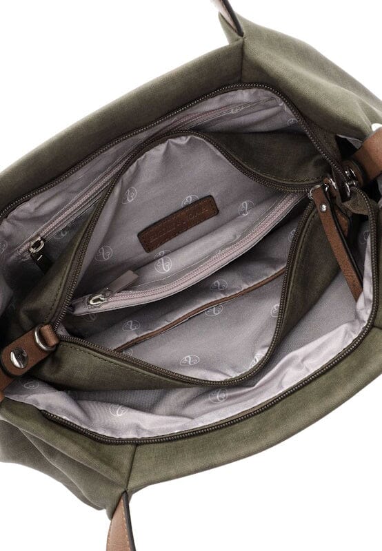 Emily & Noah Elke Bag in Bag Shopper M Olive Cognac