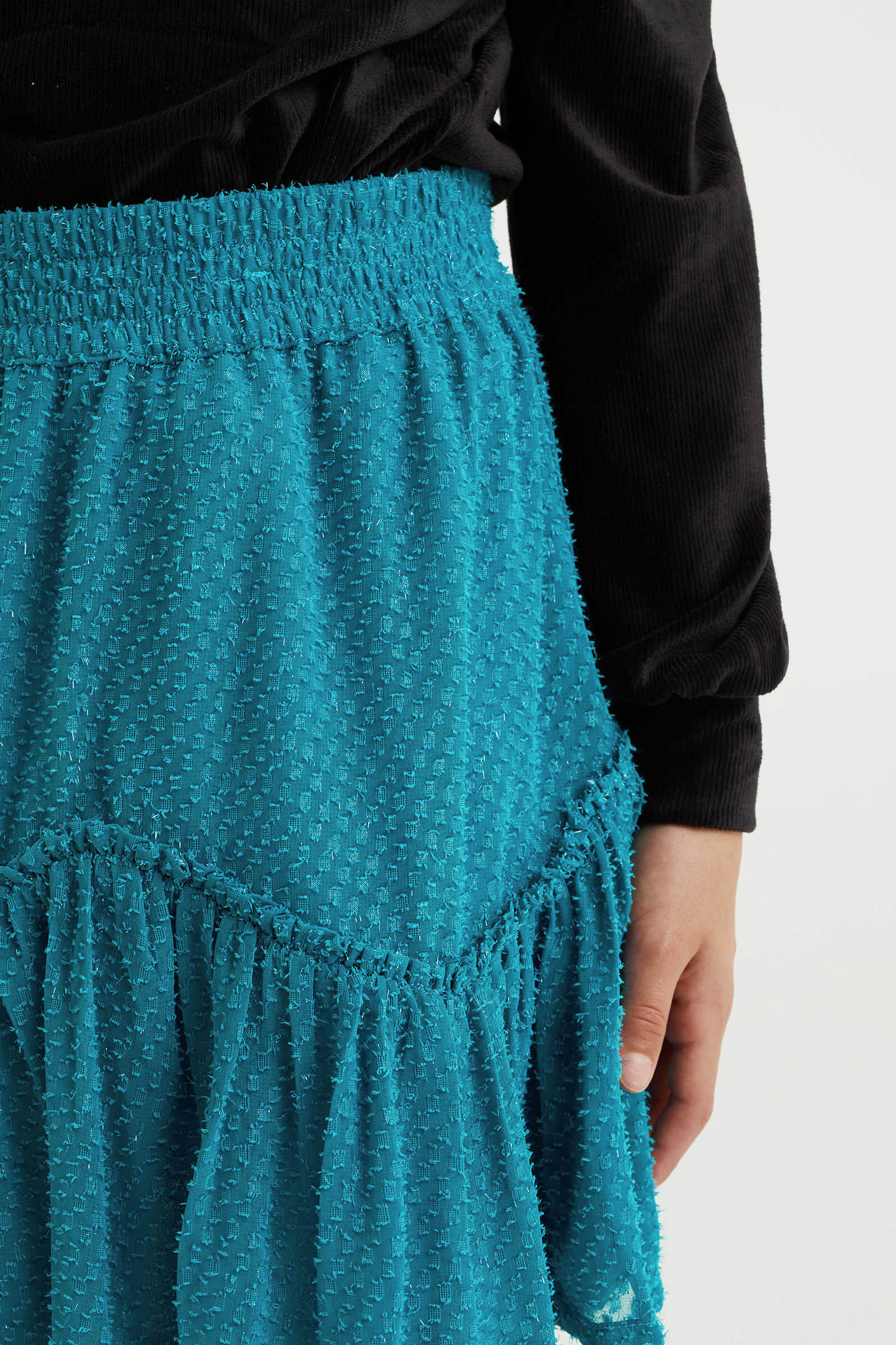 Meisjes rok met dessin WE Fashion Petrol
