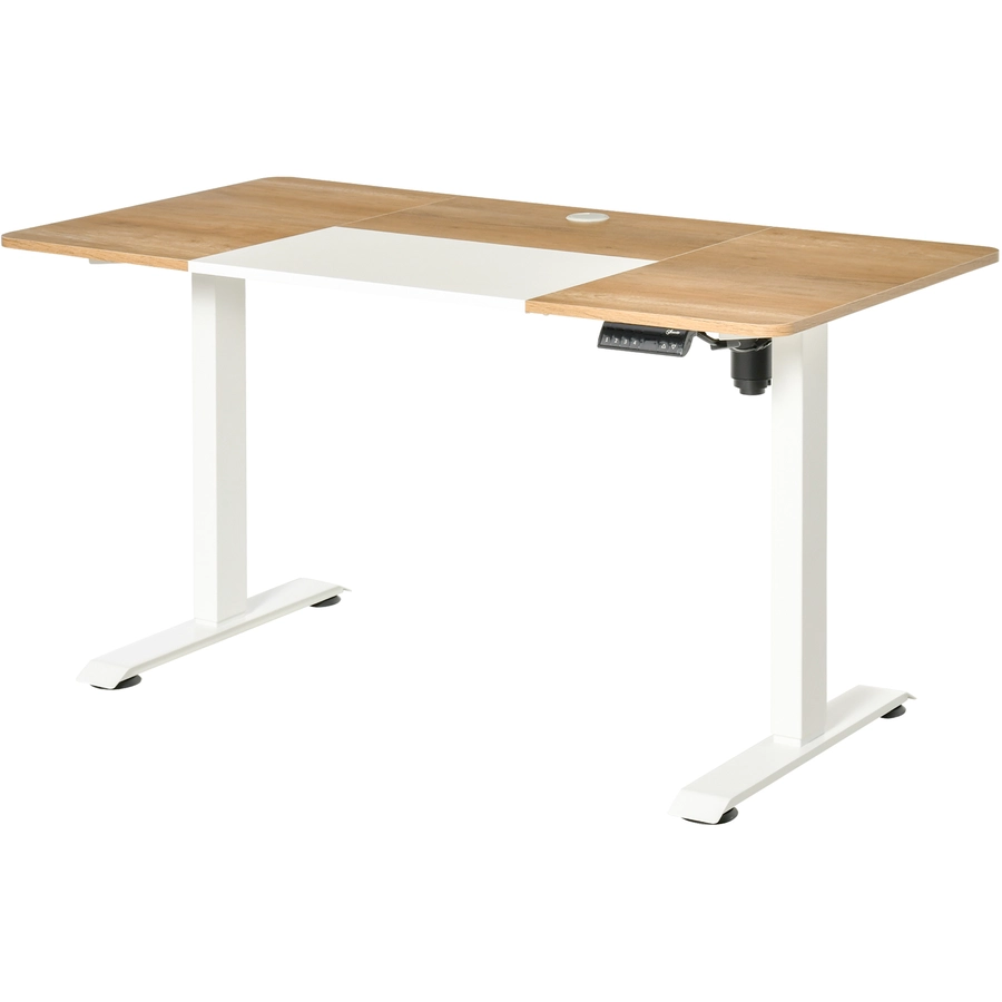 Vinsetto PC-Tisch elektrisch höhenverstellbar, LED-Anzeige WeißNatur