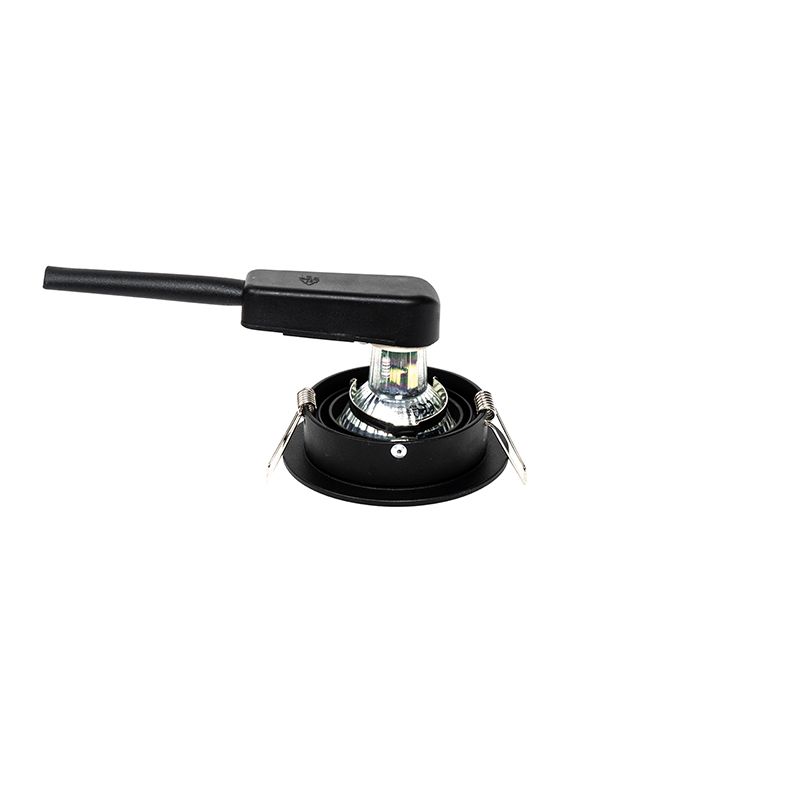 Set van 6 Moderne inbouwspot zwart - Rondoo