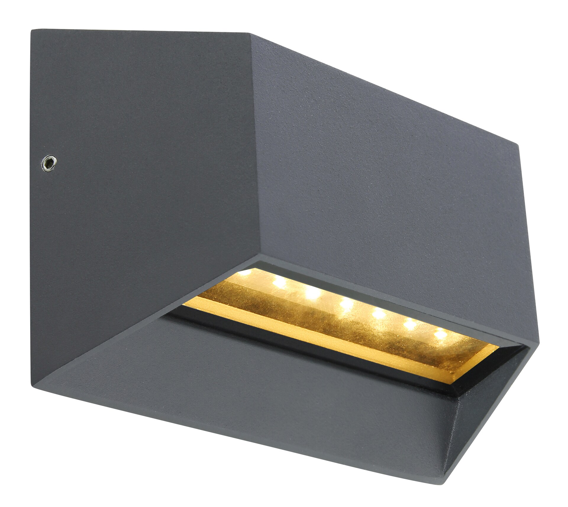 GLOBO LED Außenwandleuchte Honna 1-flg Anthrazit /Klar 14,8x6,5cm H.10cm Metall,Glas,spritzwassergeschützt,Außen