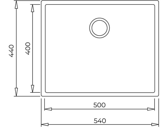 TEKA - Evier sous plan Square 50x40 , encastrable sous plan, 115230020