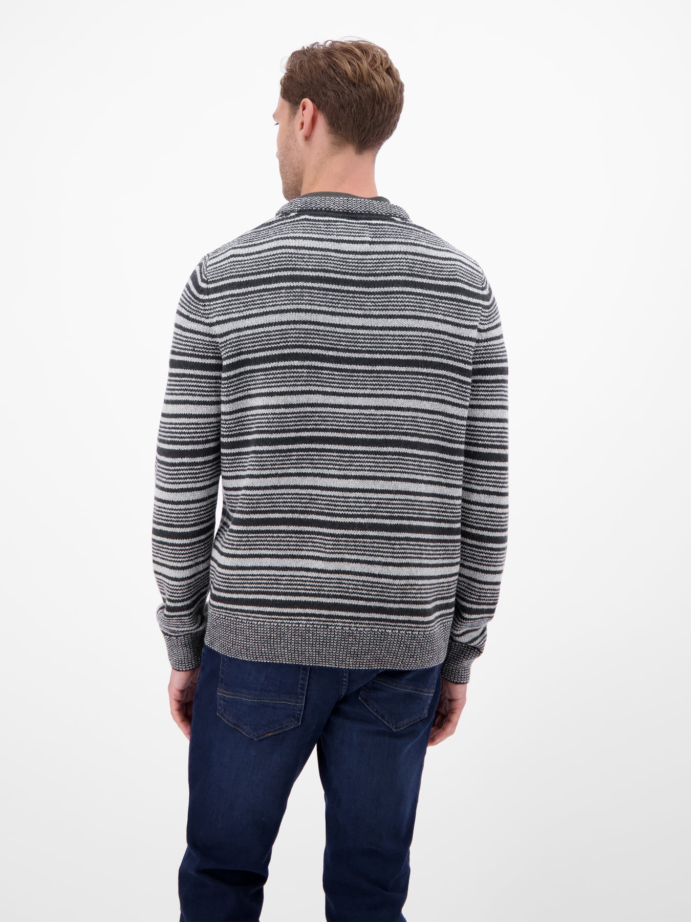 Herren Crewneck-Stricker, gestreift