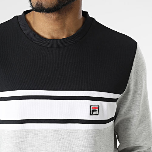 Sweat Crewneck Tricolore Bettolle FAM0072 Gris Chiné Noir