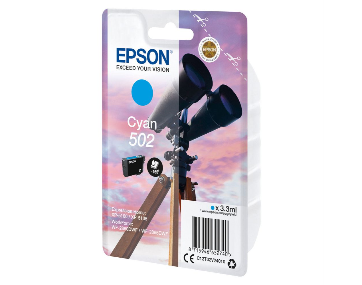 TINTEIRO EPSON CYAN 502 EPSC13T02V24020