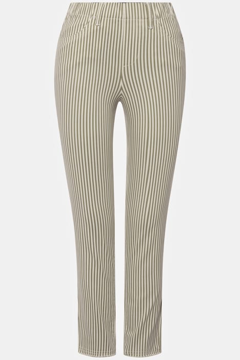 3/4-Streifenhose, Jeggings, 4-Pocket, Elastikbund, mit recycelten Materialien