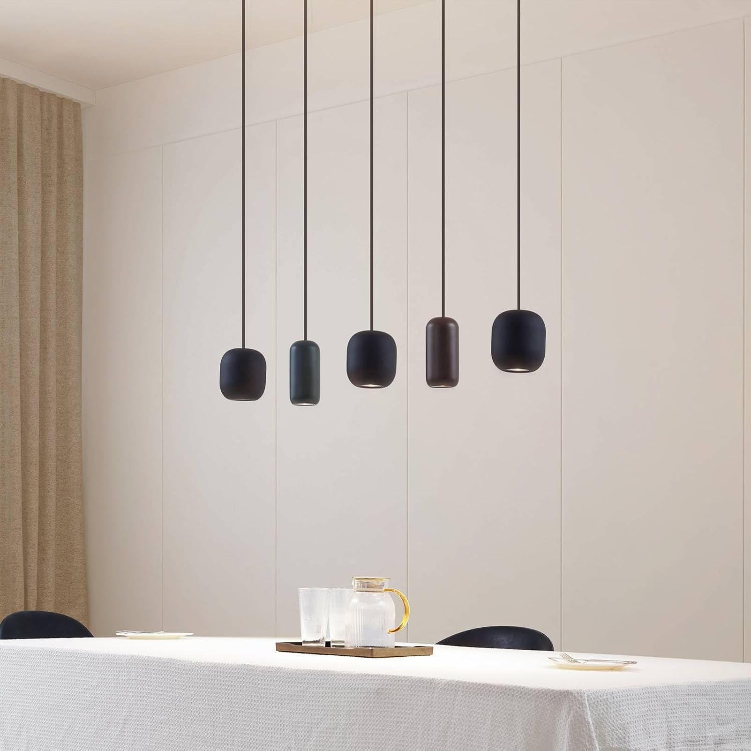 Lucande Pendelleuchte Narion (Modern) aus Metall (5 flammig, GU10) - Deckenlampe Esstischlampe Hängelampe Hängeleuchte Wohnzimmerleuchte