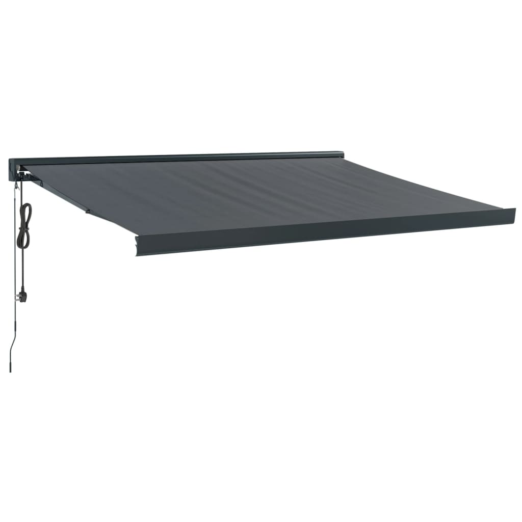 Auvent rétractable anthracite 3x2,5 m tissu et aluminium