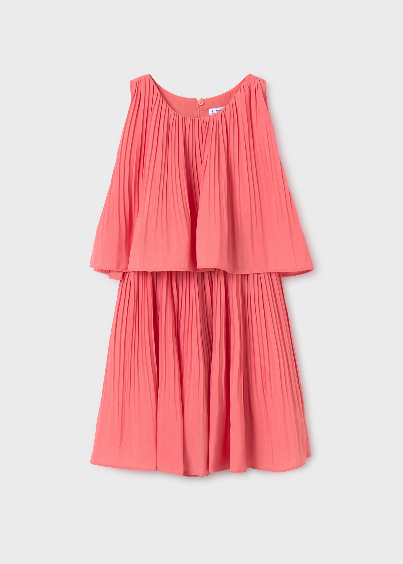 Vestido plissado com estampa de flamingo para meninas