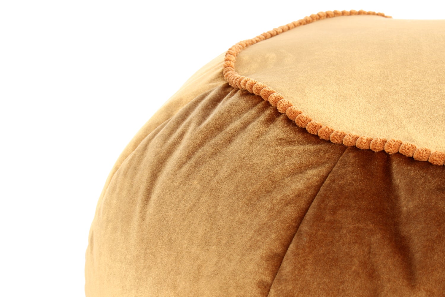 Poefkruk, fluweelzacht, oosters design, bruin, rond, Ø 65 cm