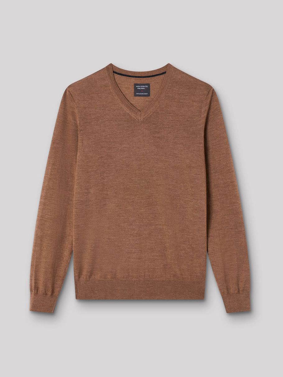 Pull col V en laine mérinos