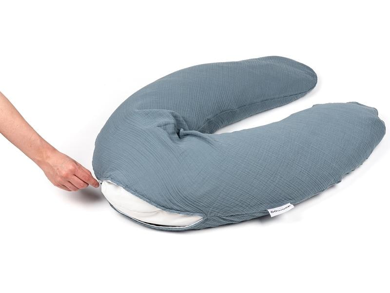 Doomoo Stillkissen Comfy Big Blau Grosses Multifunktionskissen mit abnehmbarem Bezug