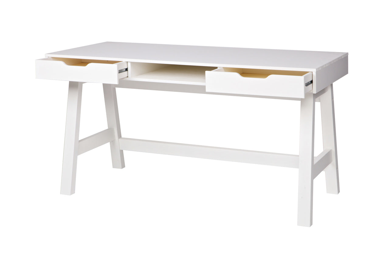 WOOOD Nikki Bureau - Grenenhout - Wit - 75x140x62