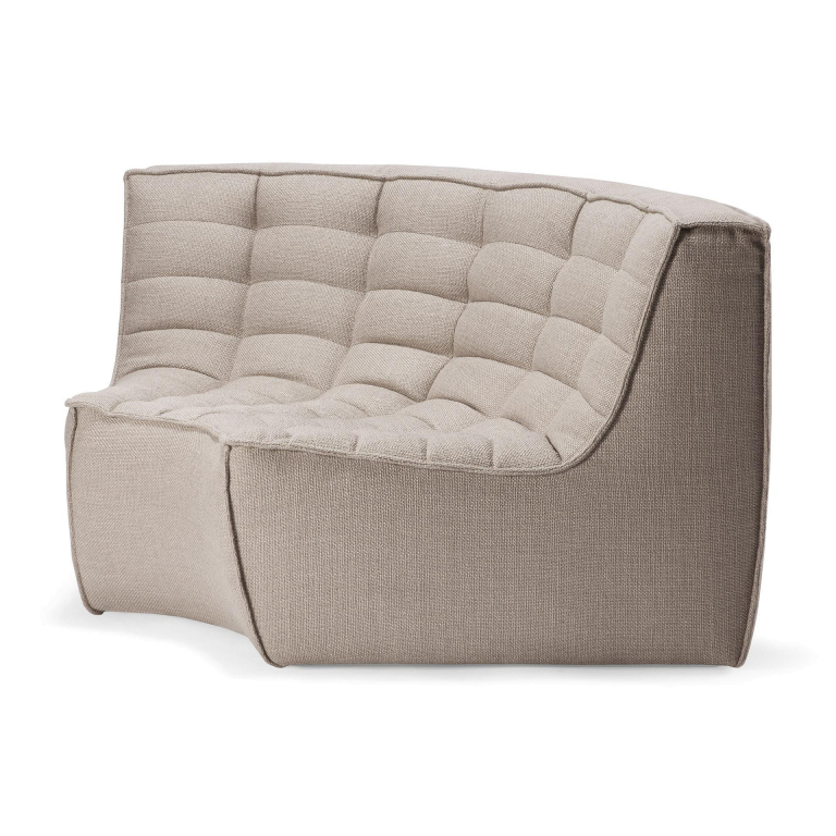 Ethnicraft N701 bank rond hoekelement dark grey