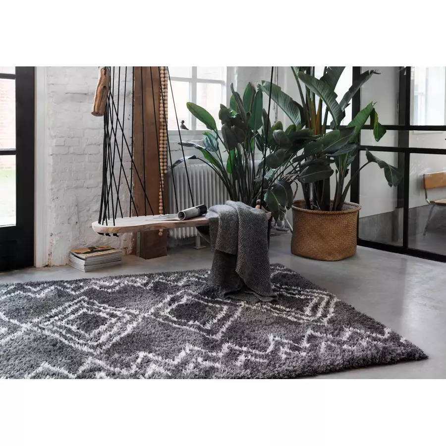 Wecon home Hochflorteppich Yagour grauweiß