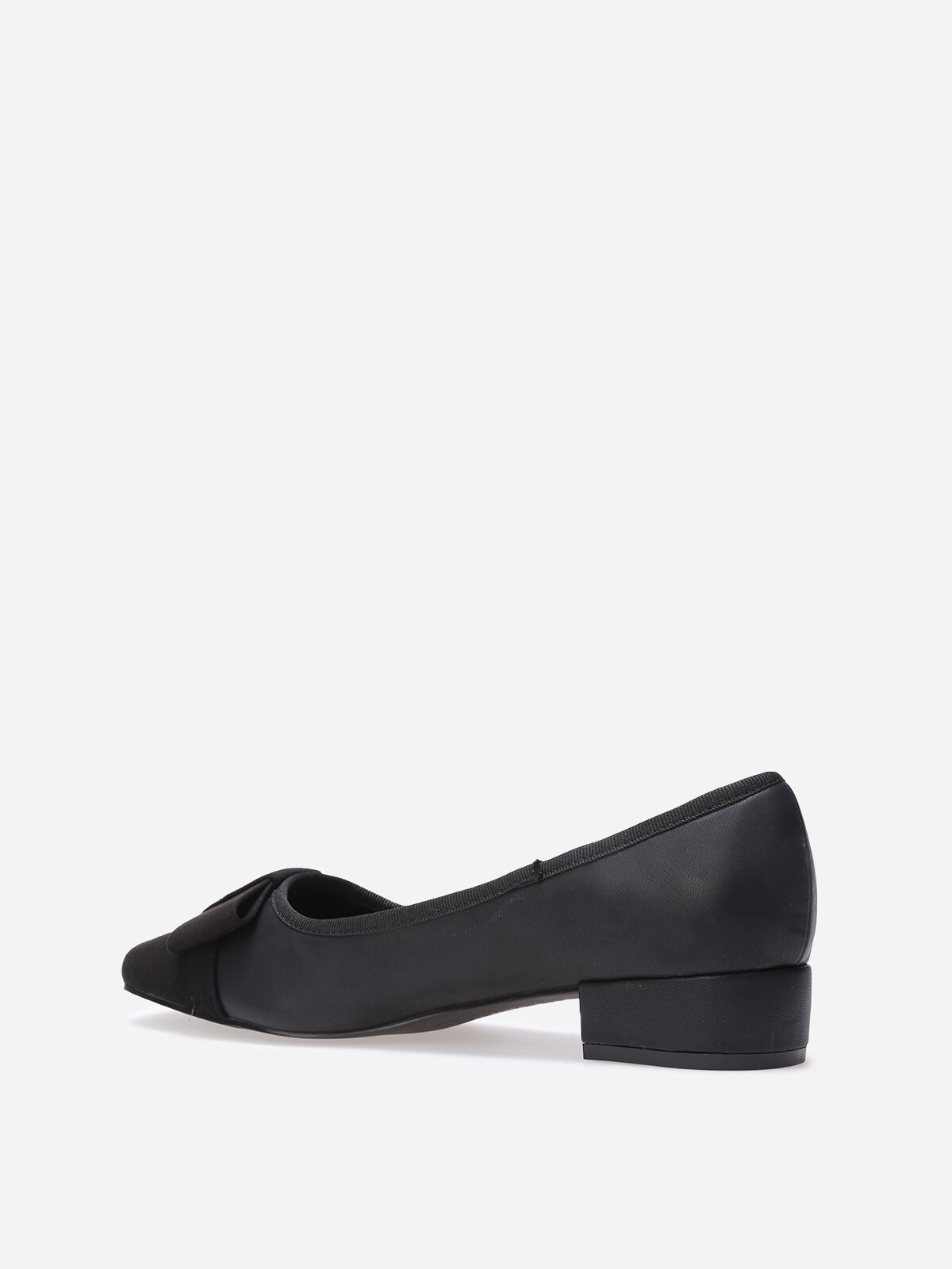 Ballerines à bout carré et nœud grandes tailles- Noir
