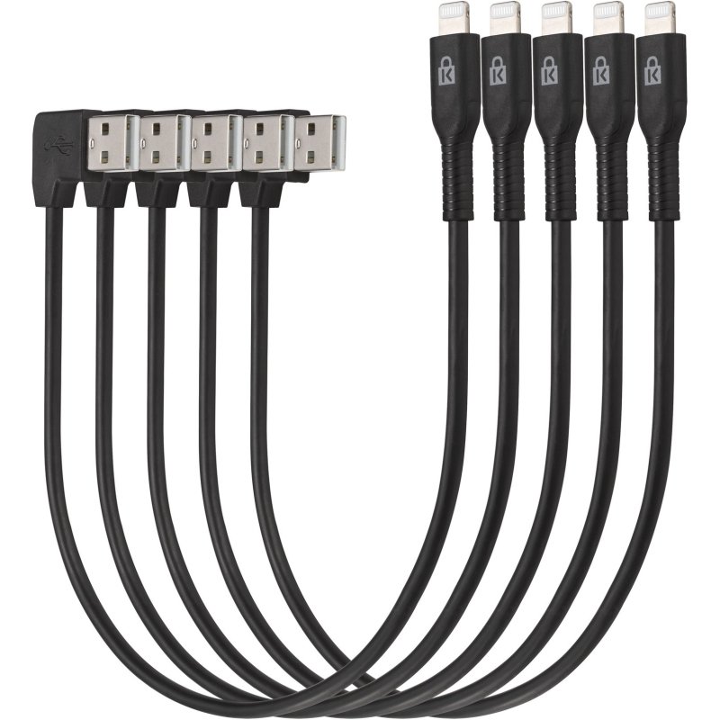 Kensington Câbles d'alimentation et de synchronisation pour tablettes, Lightning vers USB – Pack de 5