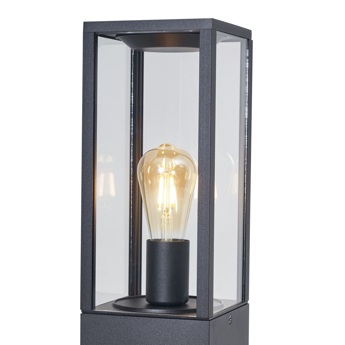 Moderne staande buitenlamp zwart 80cm met stopcontact IP44 - Charlois