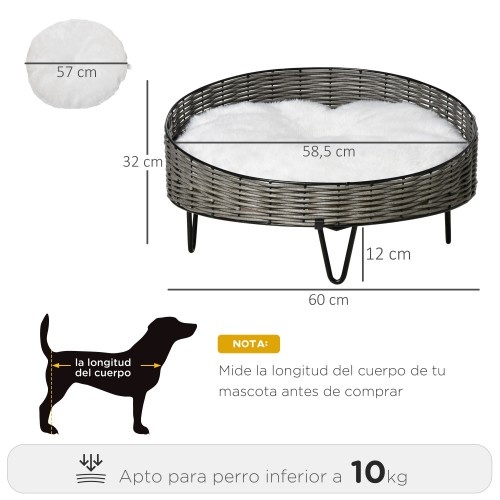 Cama de vime PawHut para cães de pequeno porte