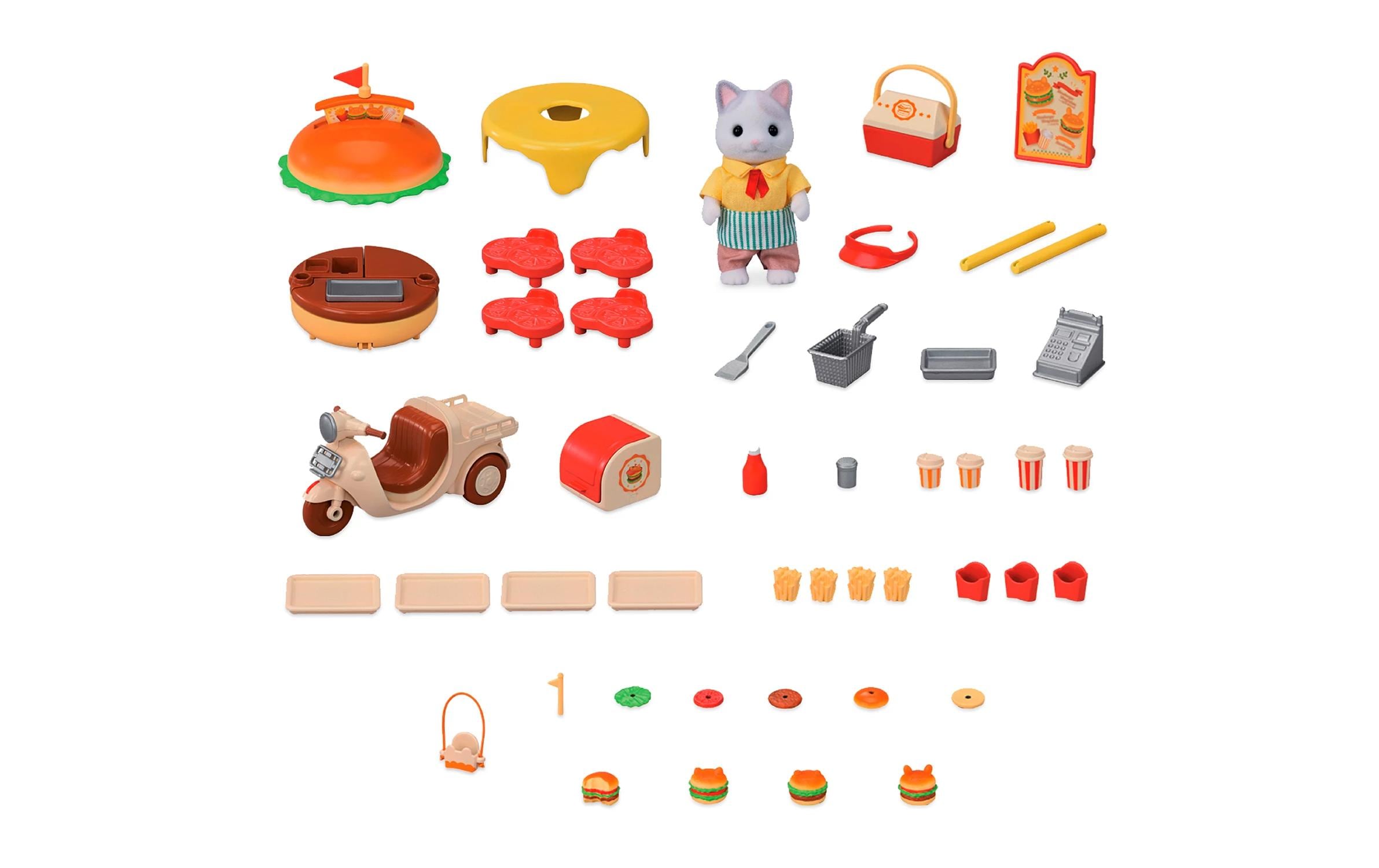 Sylvanian Families Mobiler Hamburger Imbiss mit FigurSpiel-Set mit Figur
