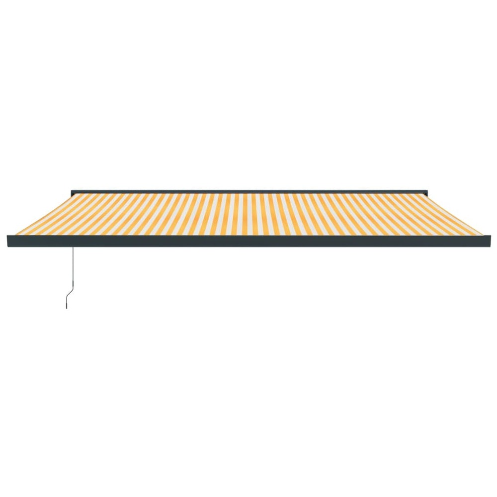 Auvent rétractable jaune et blanc 5x3 m tissu et aluminium