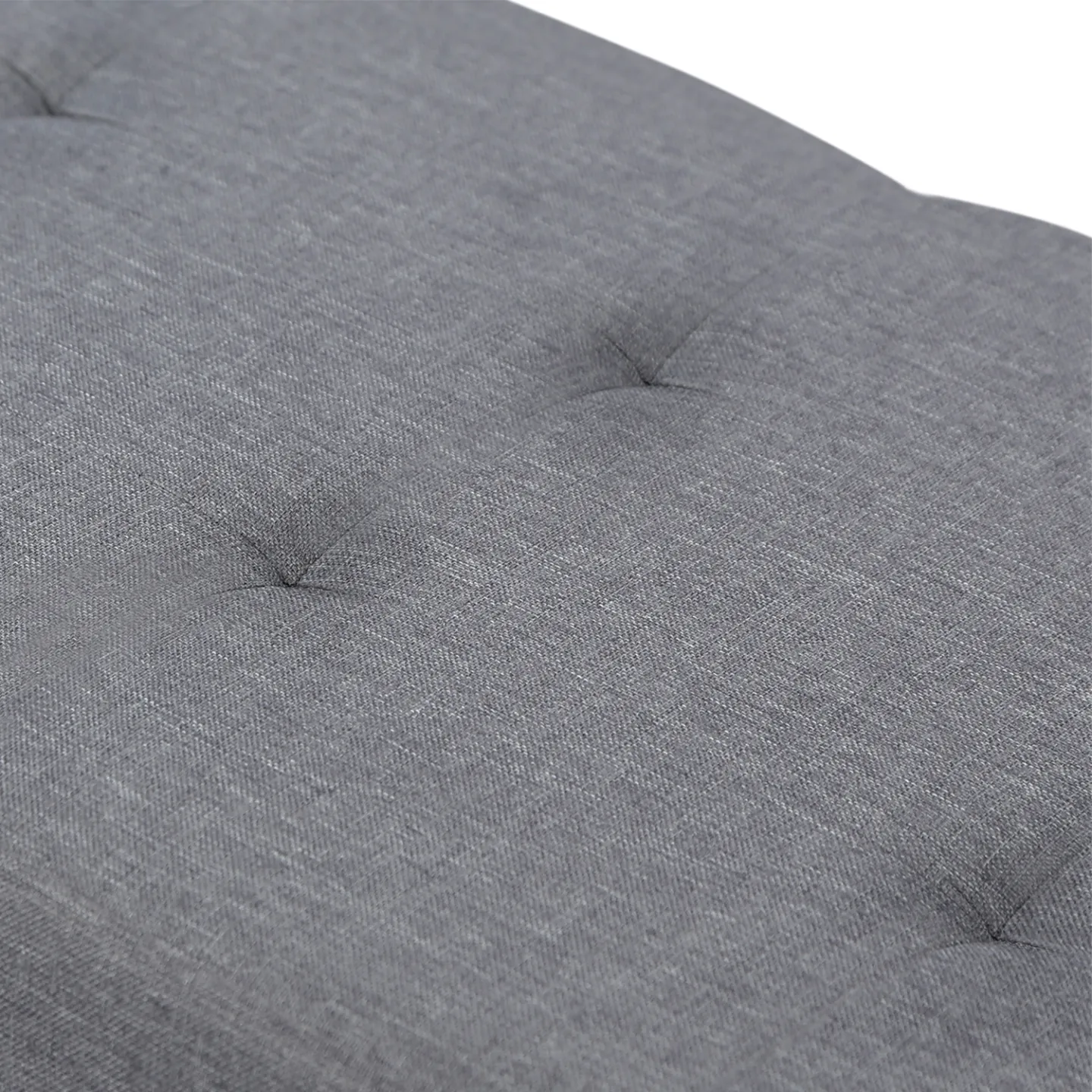 Banc coffre rangement sur pied 100 cm tissu gris anthracite