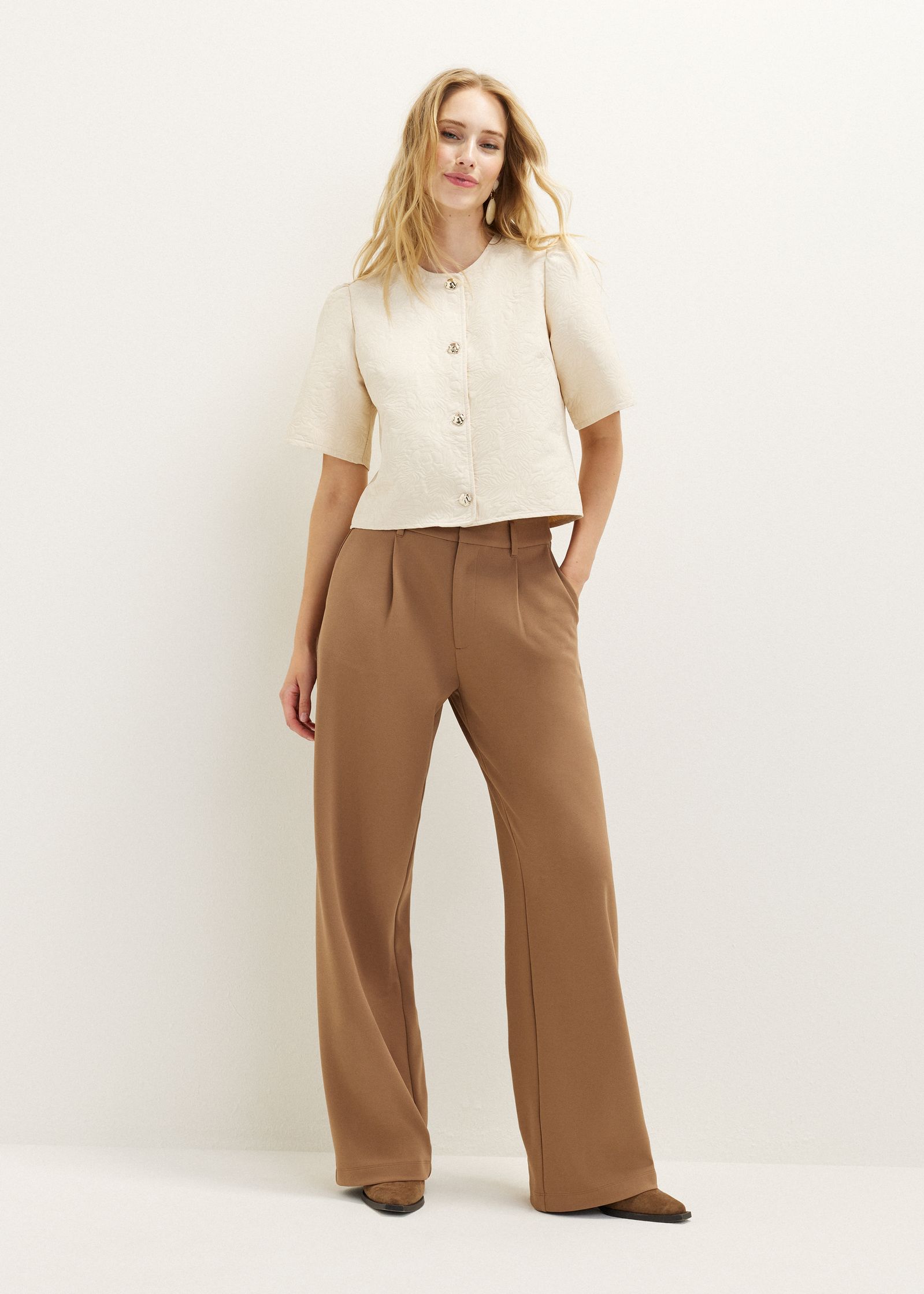 Blouse met jacquard details