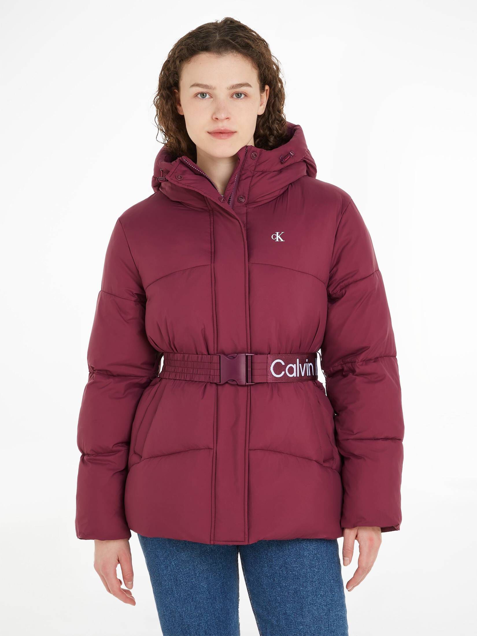 CALVIN KLEIN JEANS| Damen Steppjacke LOGO BELT SHORT PUFFER