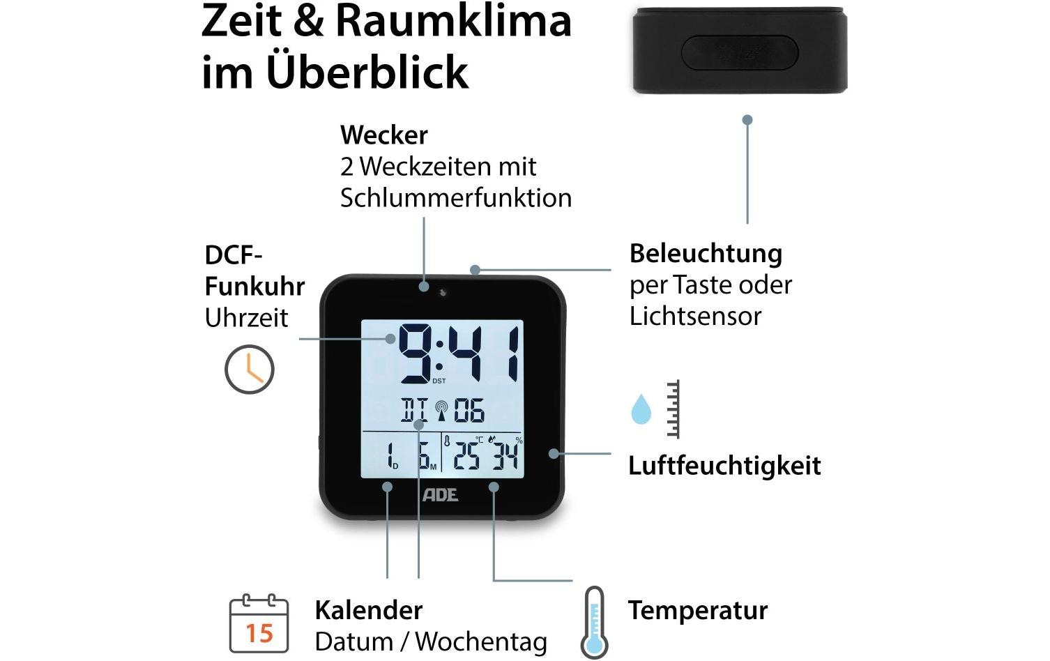 Funkwecker mit NachtlichtsensorWecker mit digitaler Anzeige