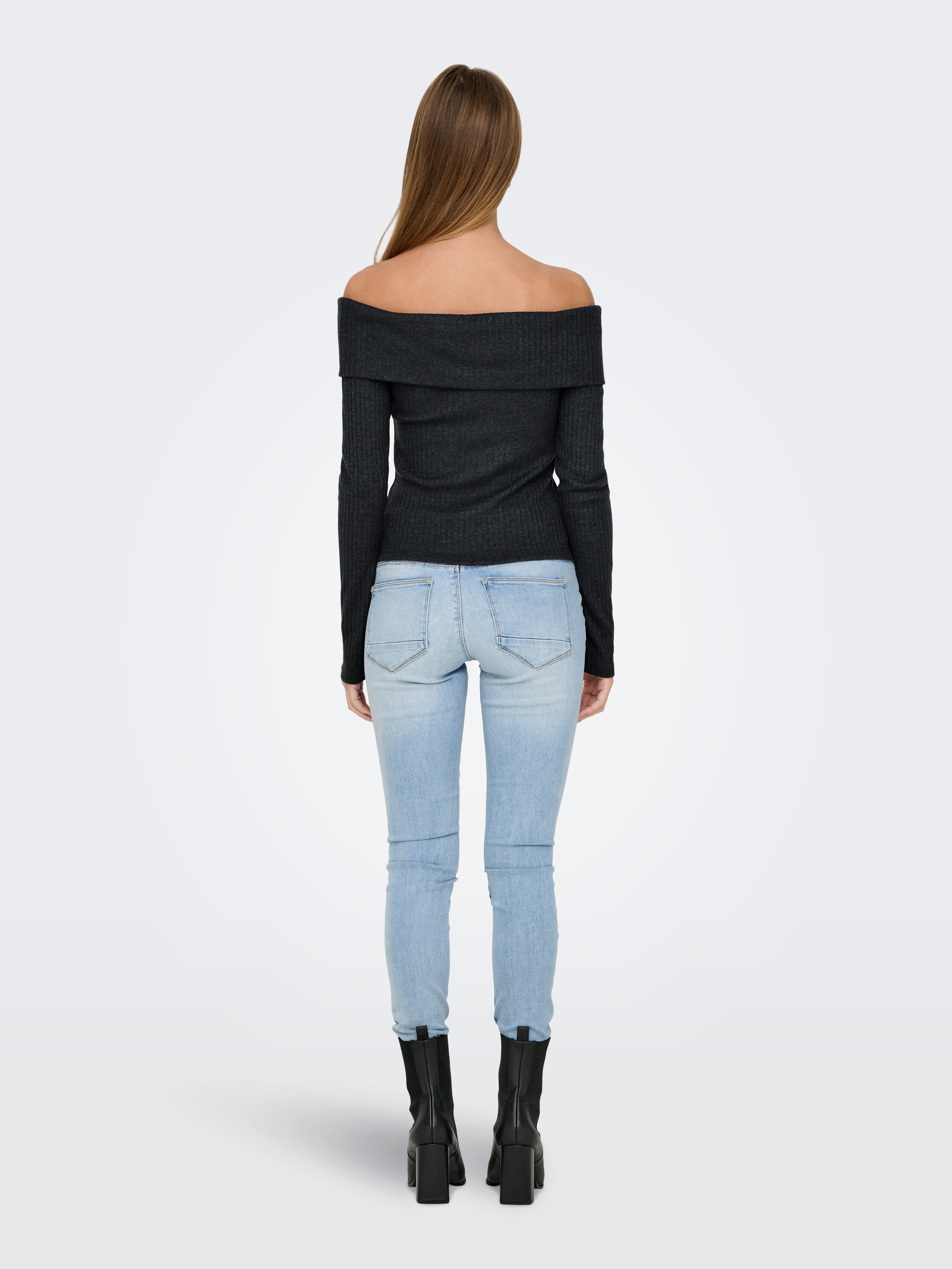 ONLPIPER Top Dark Grey Melange