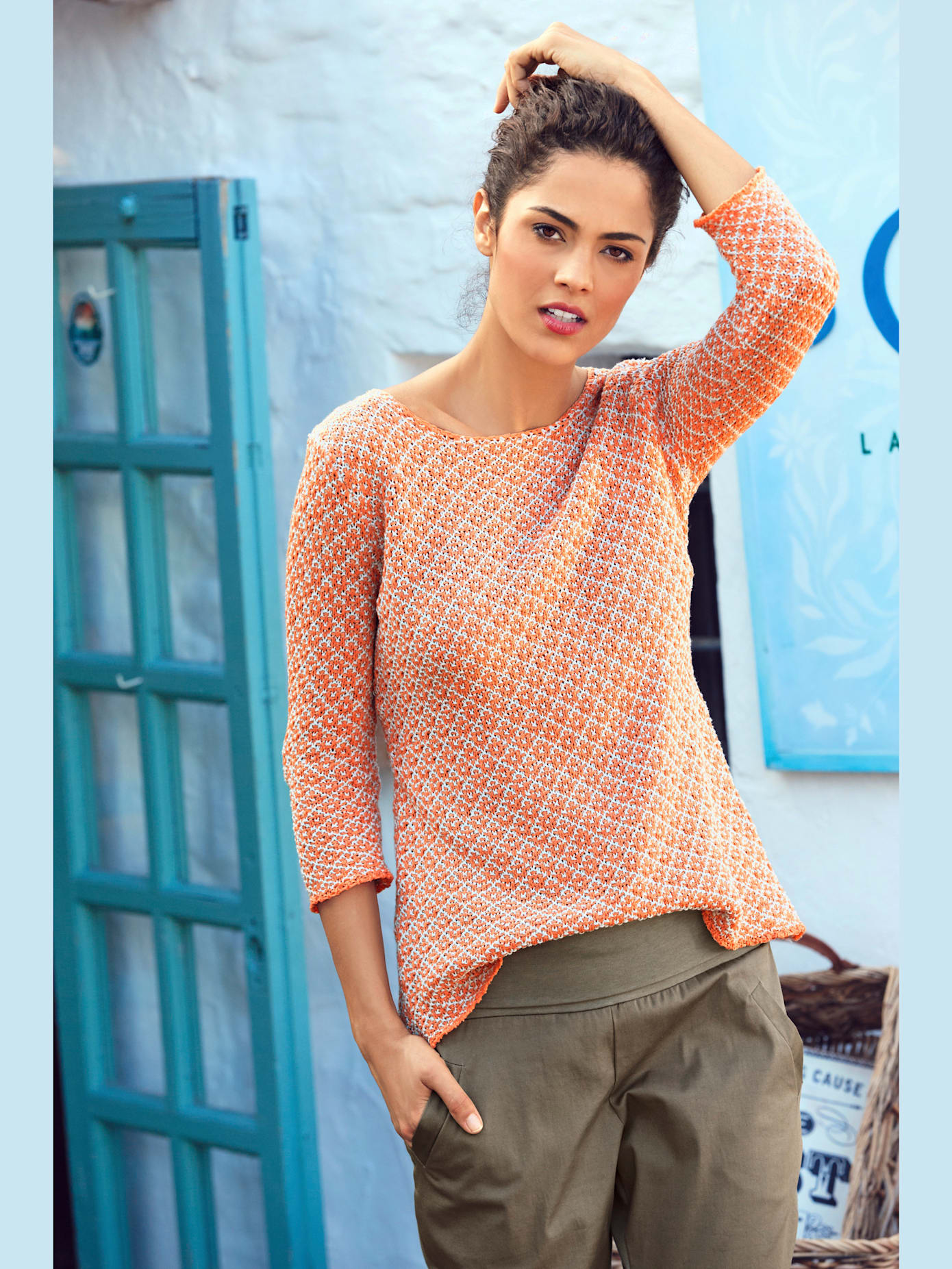 Pull col rond original : superbe effet bicolore