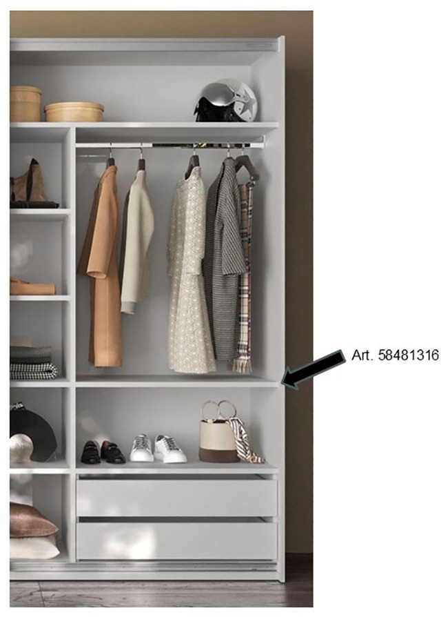 INOSIGN Einlegeboden »Malmo Weiss (1St), nur verwendbar mit Zubehör Inneneinteilung« für Schwebetürenschrank, Breite 90 cm, Tiefe 50 cm, Höhe 2,2 cm