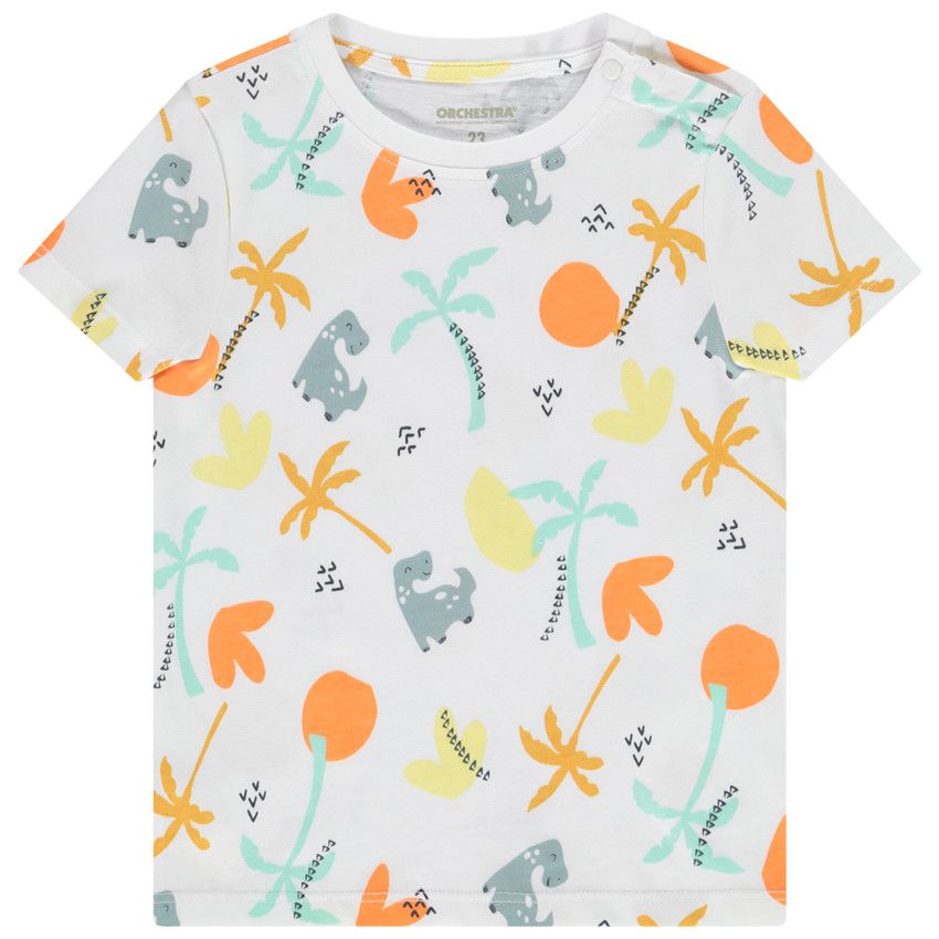 T-shirt manches courtes imprimé fantaisie pour bébé garçon - Blanc