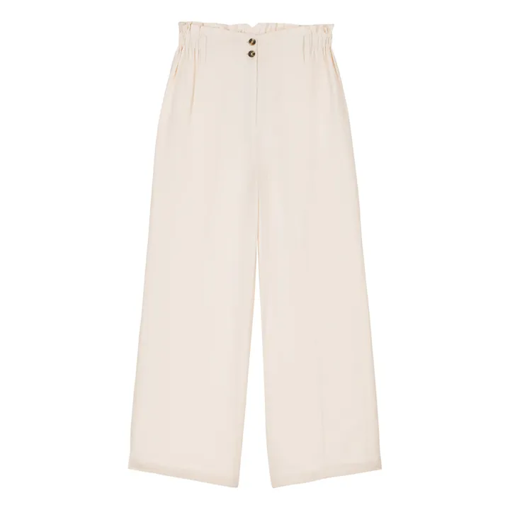Louise Misha Pantalon Abuela Coton et Lin - Collection Femme | Crème