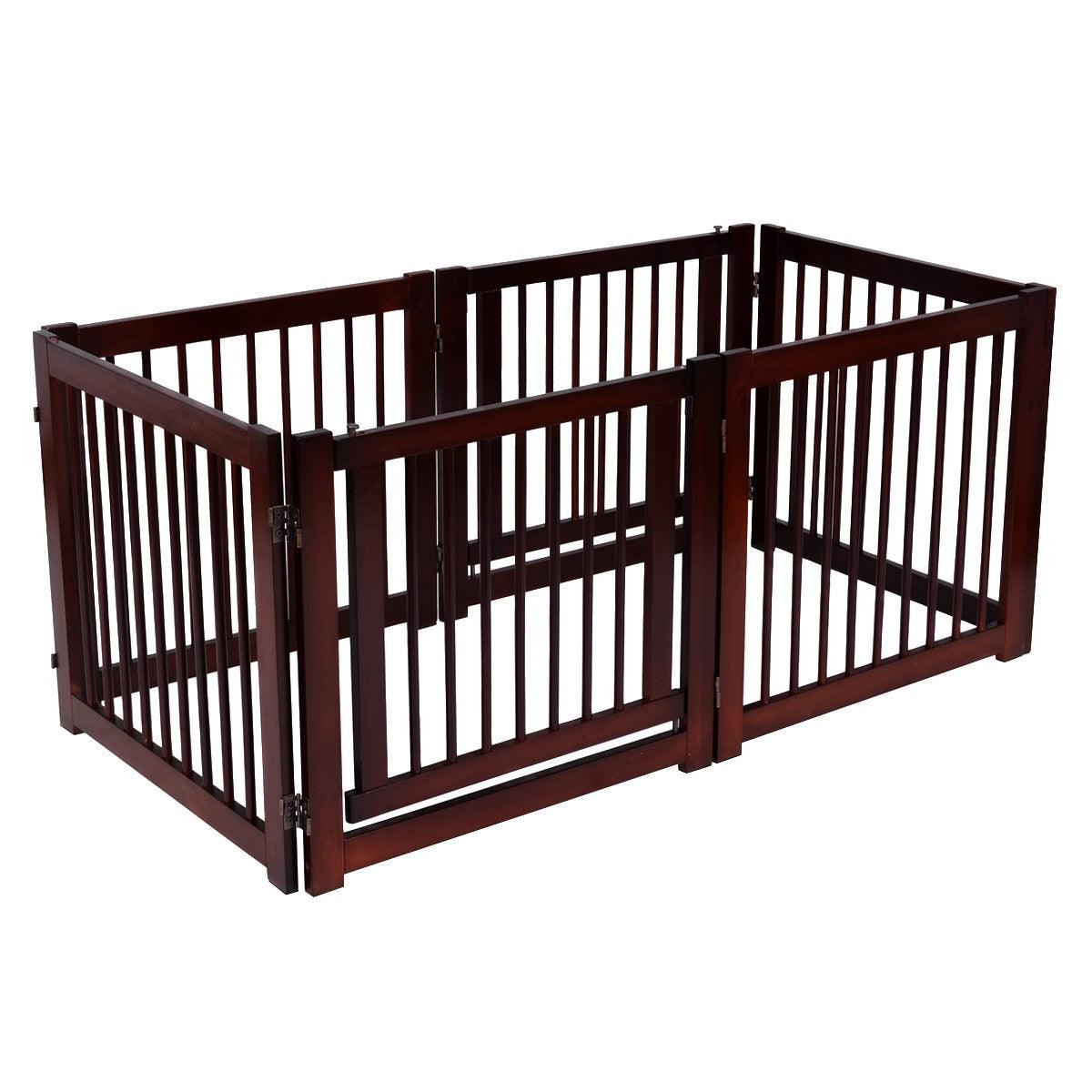 Barrière de porte pour chien pliable barrière de sécurité pour animaux en bois de pin 206 x 61cm
