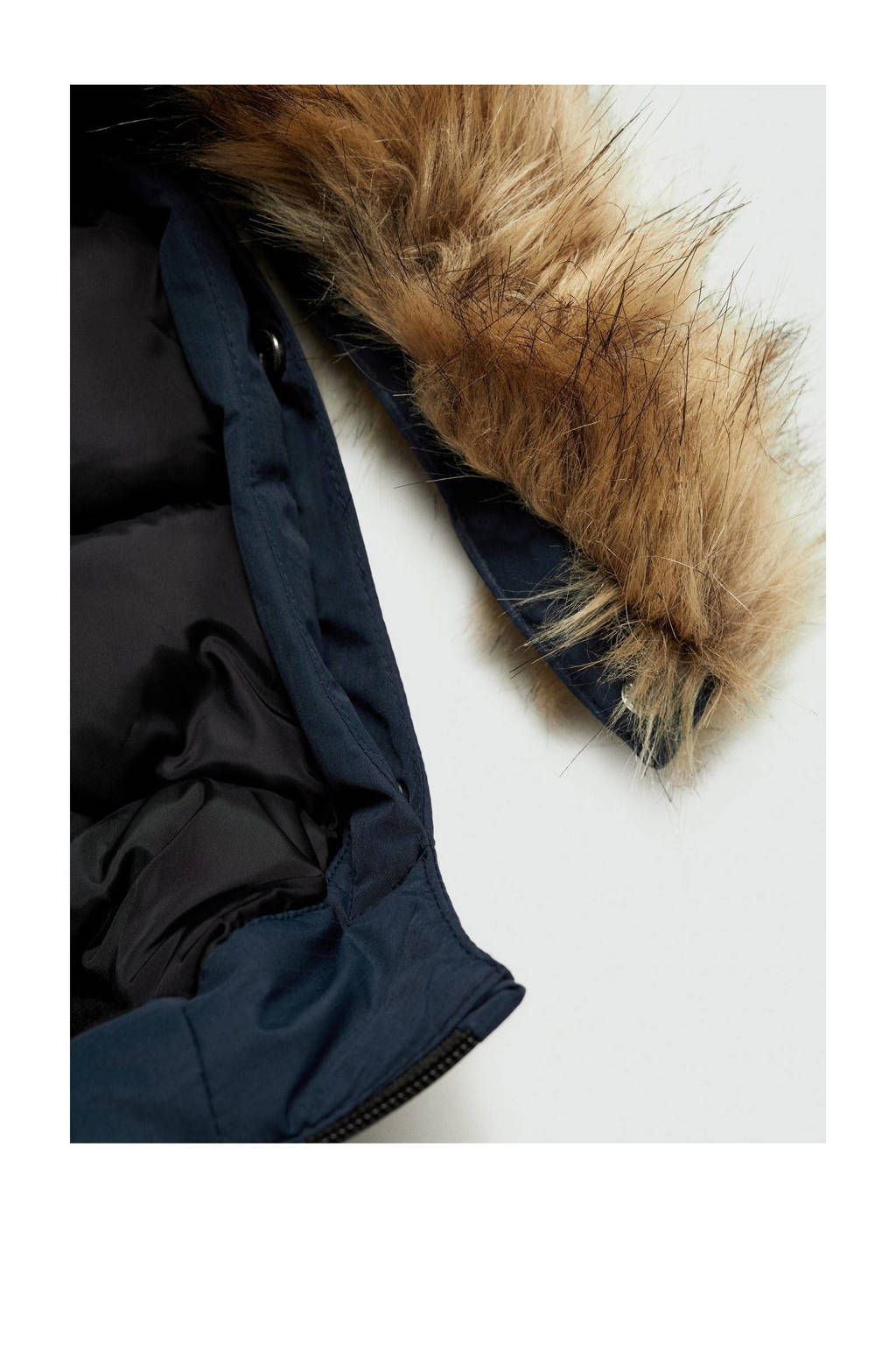 Mango Kids gewatteerde winterjas marine
