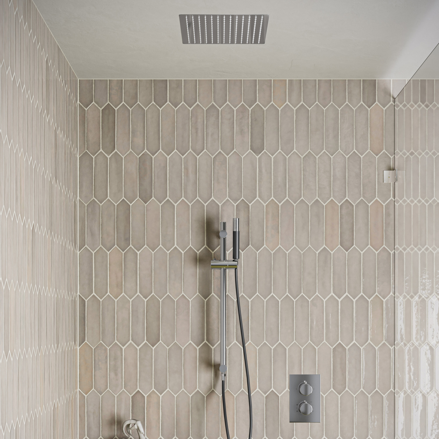 Saniclear Cube Pro inbouw regendouche met inbouw douchekop 30x30cm, glijstang en staafhanddouche chroom