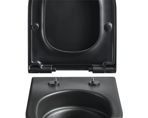 Jungborn wandclosetset ONE 53, randloos, matzwart, met toiletzitting met Turbo-Flush-technologie