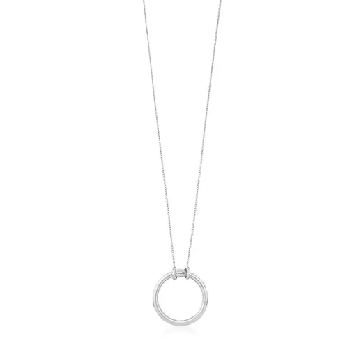 Colar prateado com argola de 28 mm