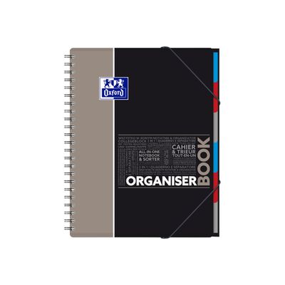 Oxford Etudiants - Cahier trieur Organiserbook A4+ (24 x 29,7 cm) - 160 pages - grands carreaux (Seyes) - disponible dans différentes couleurs