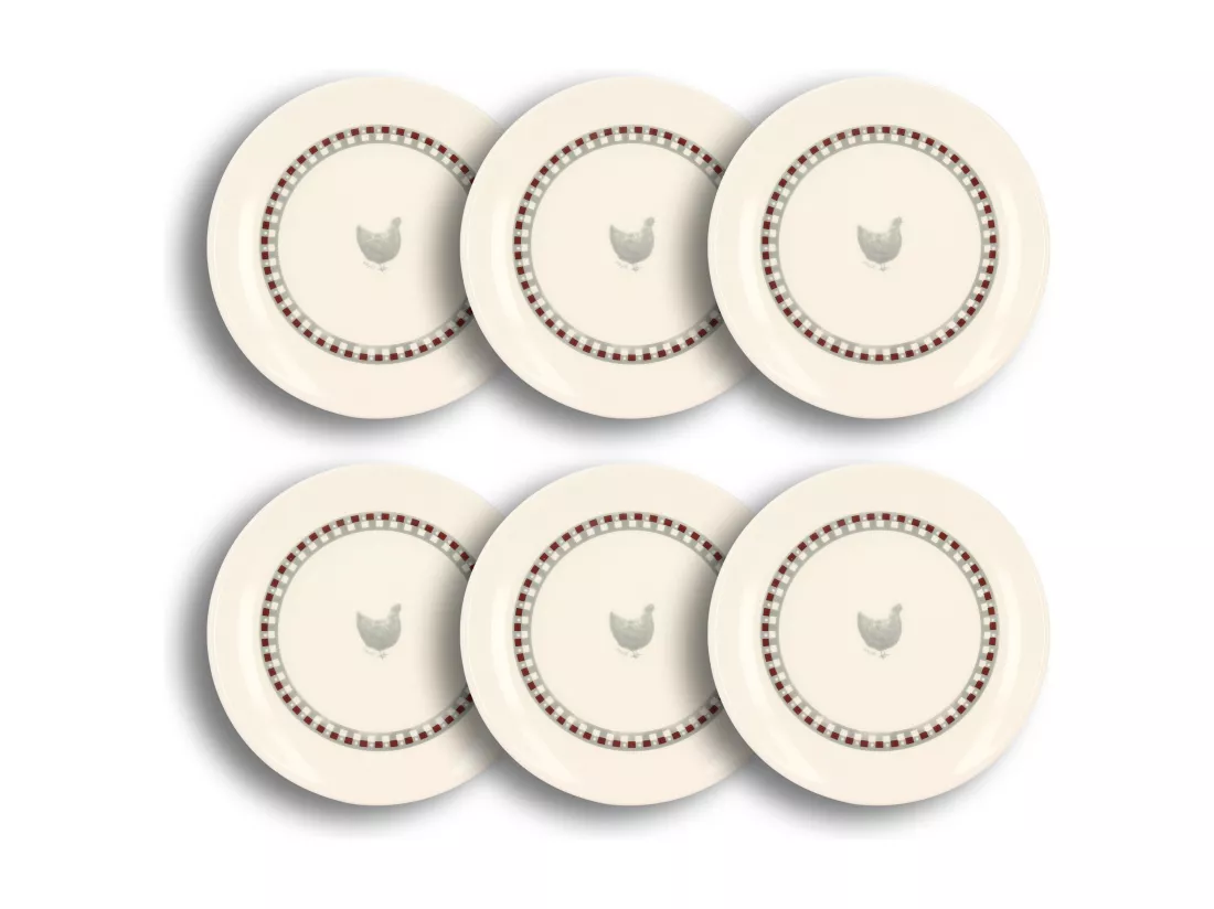 Novastyl - Lot6 Assiettes A Dessert Gallina 19cm En Gres