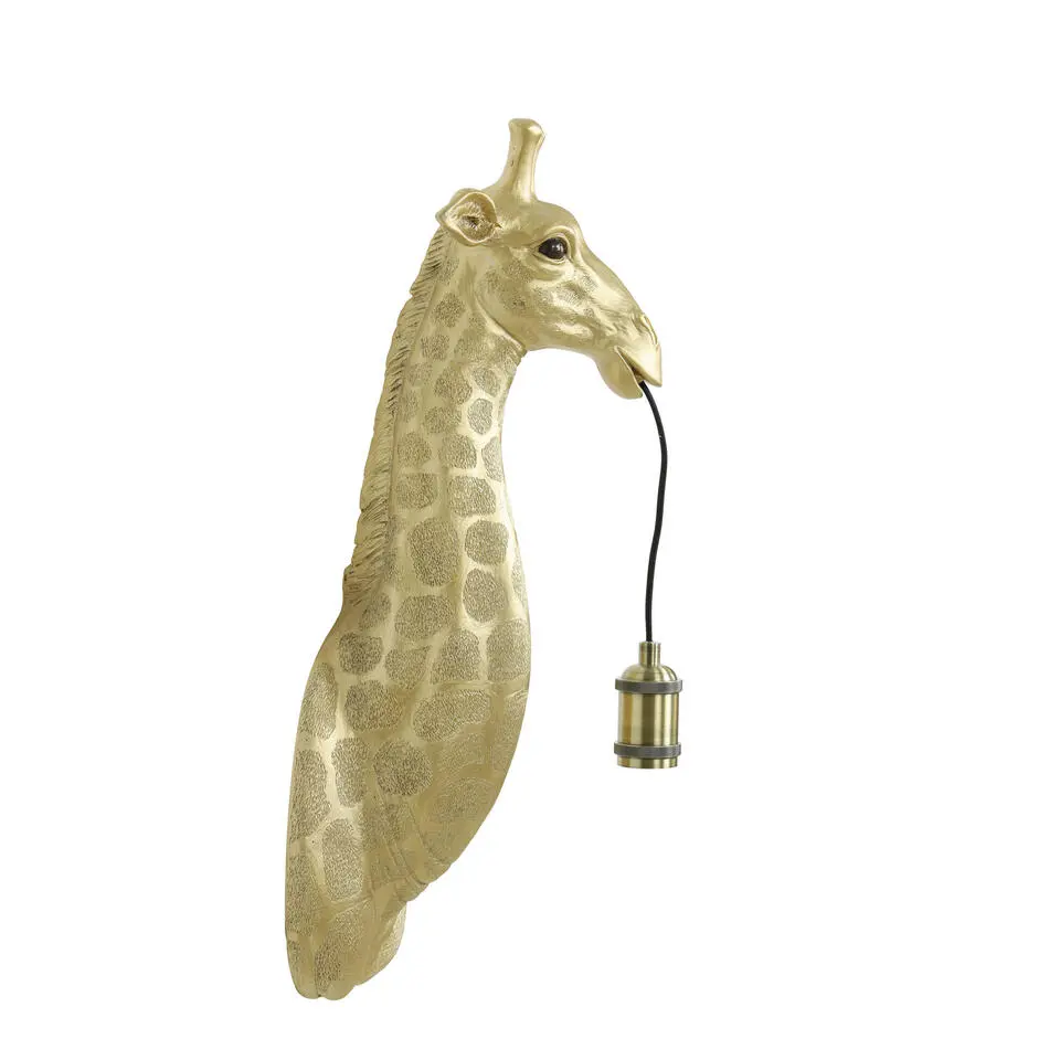 Wandlamp Giraffe - Goud - 20,5x19x61cm