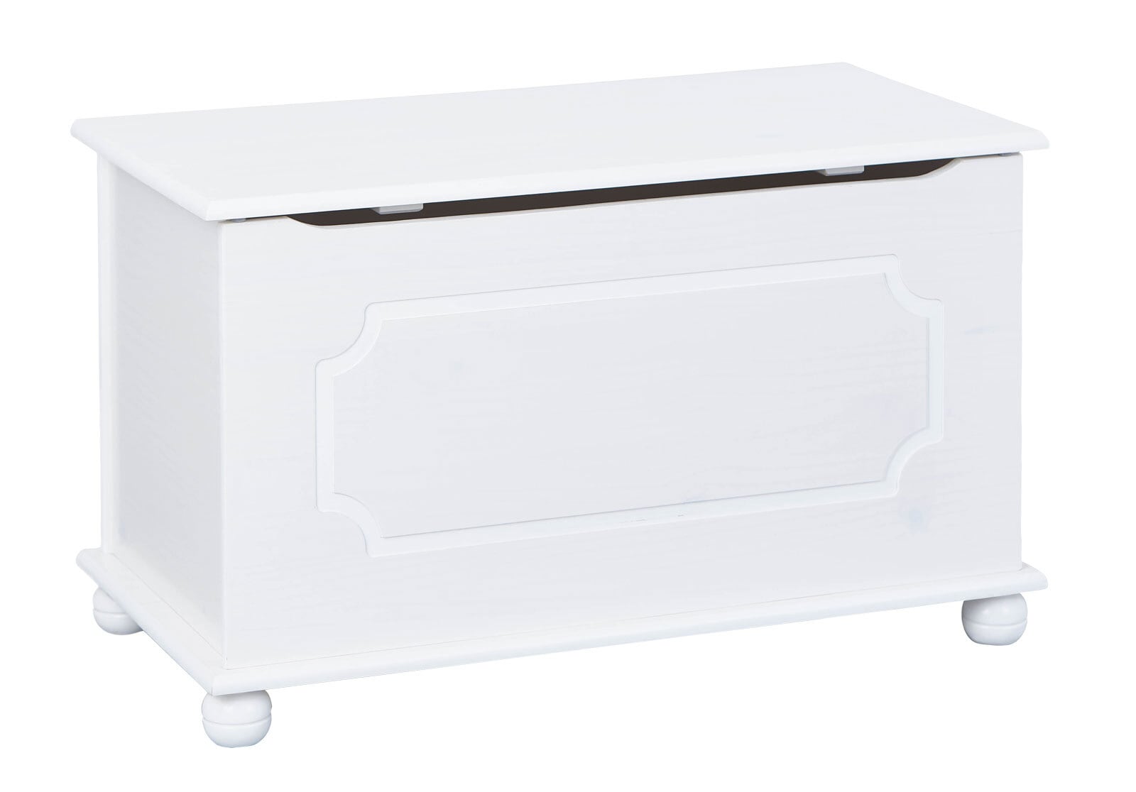 Truhe Florian 89 x 53 x 47 cm Massivholz weiß